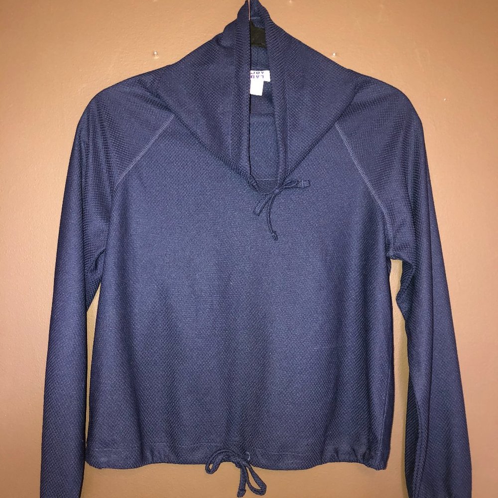 JOY LAB Navy Blue Funnel Neck Pullover